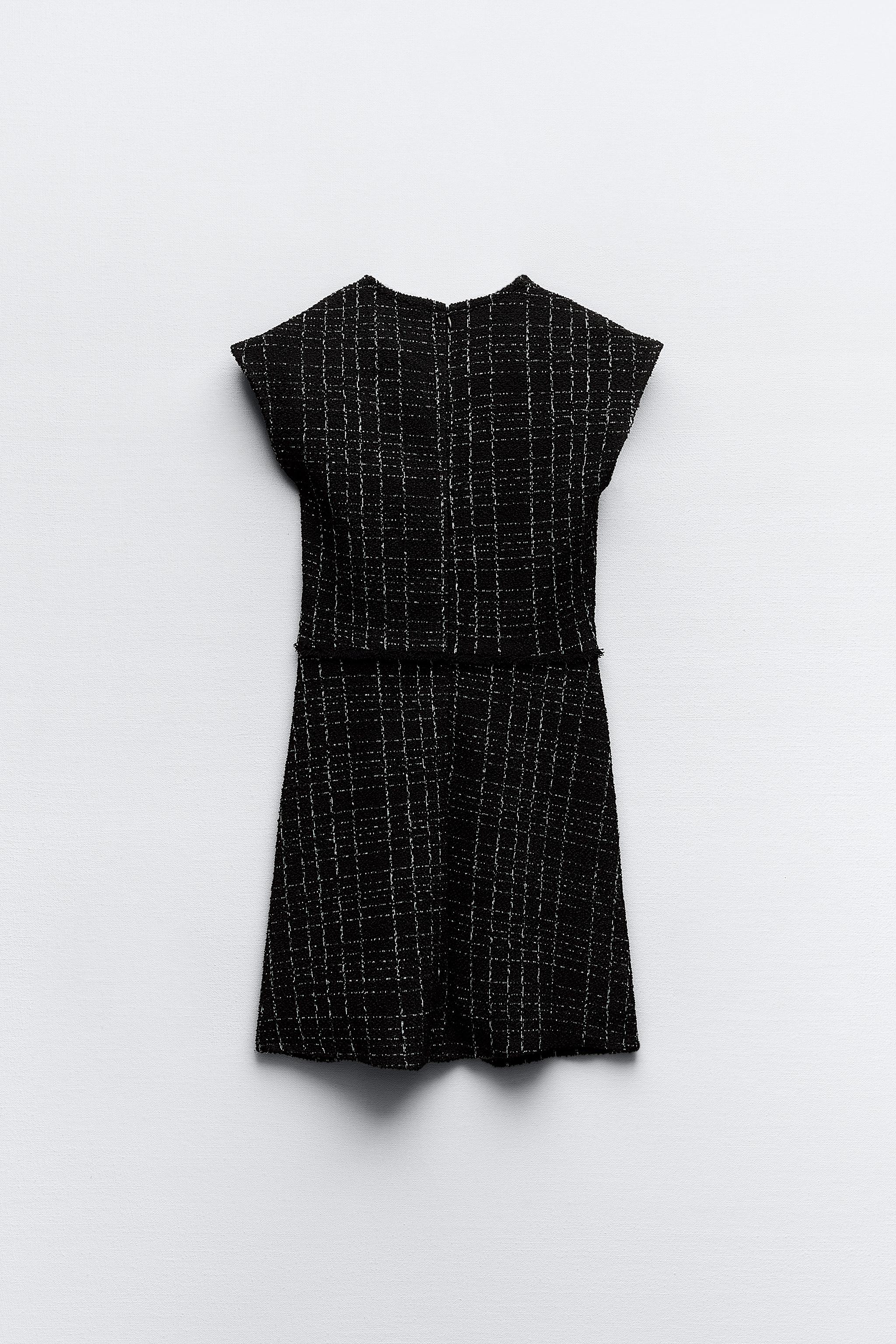 Zara black outlet tweed dress