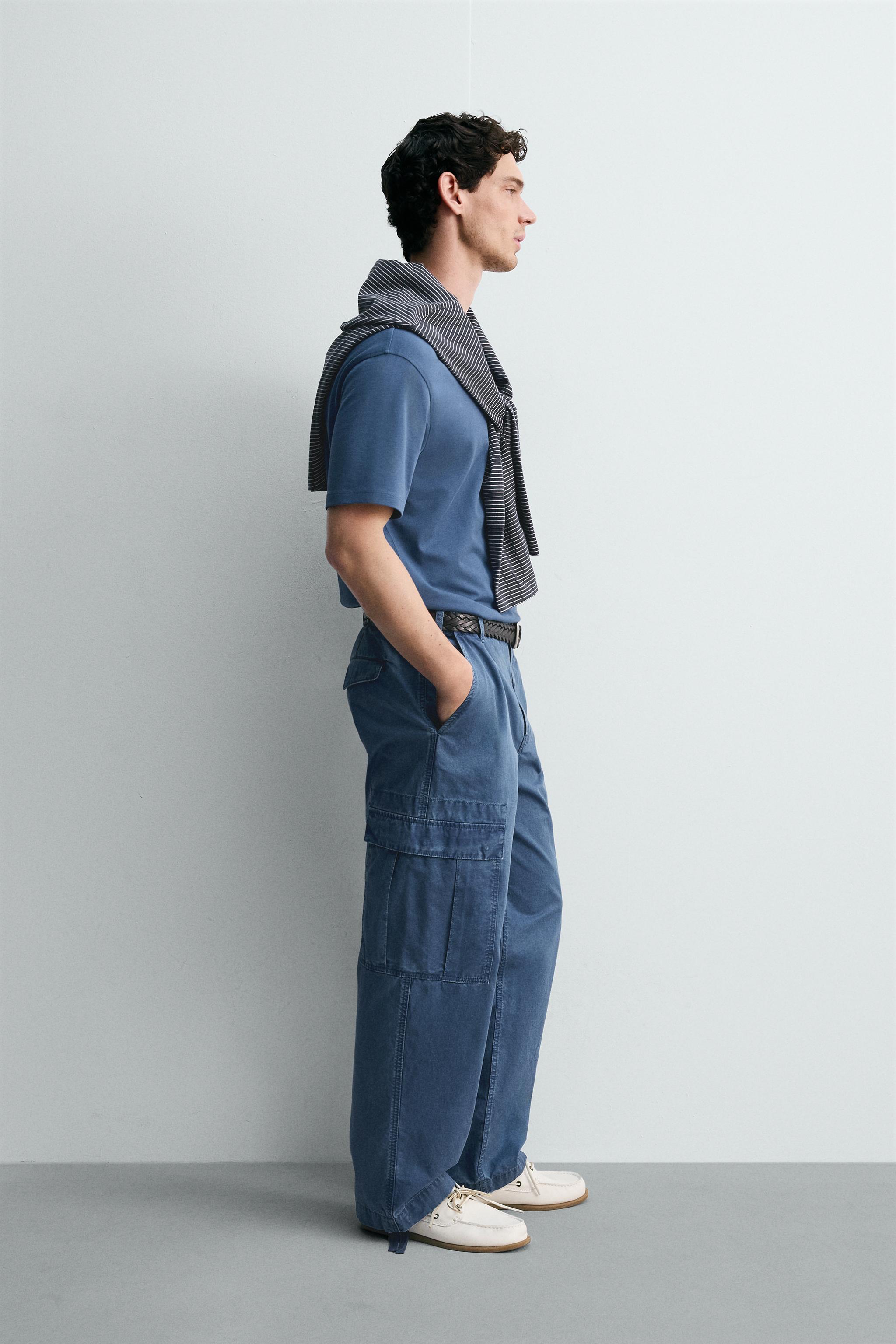 WASHED RELAXED FIT CARGO PANTS