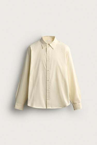 RELAXED FIT SHIRT WITH SEAM DETAIL - Butter by Zara