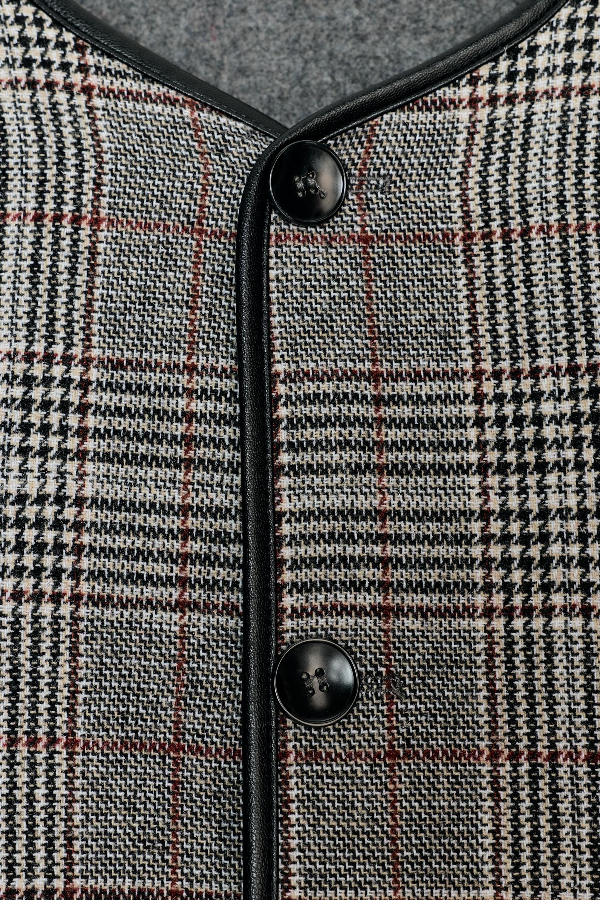 VESTE RÉVERSIBLE À LISERÉS EN MATIÈRE SYNTHÉTIQUE