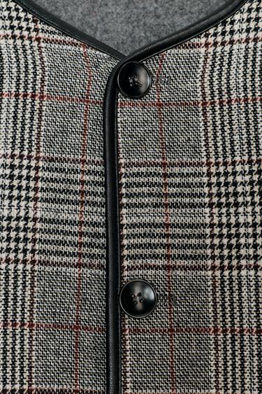 VESTE RÉVERSIBLE À LISERÉS EN MATIÈRE SYNTHÉTIQUE - Gris de Zara - Image 6