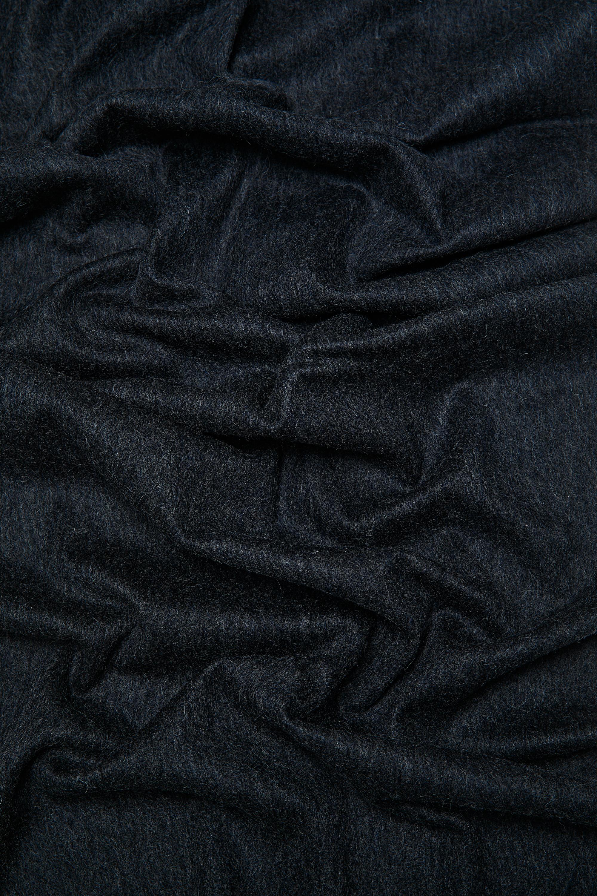 Wool blend scarf with fringing