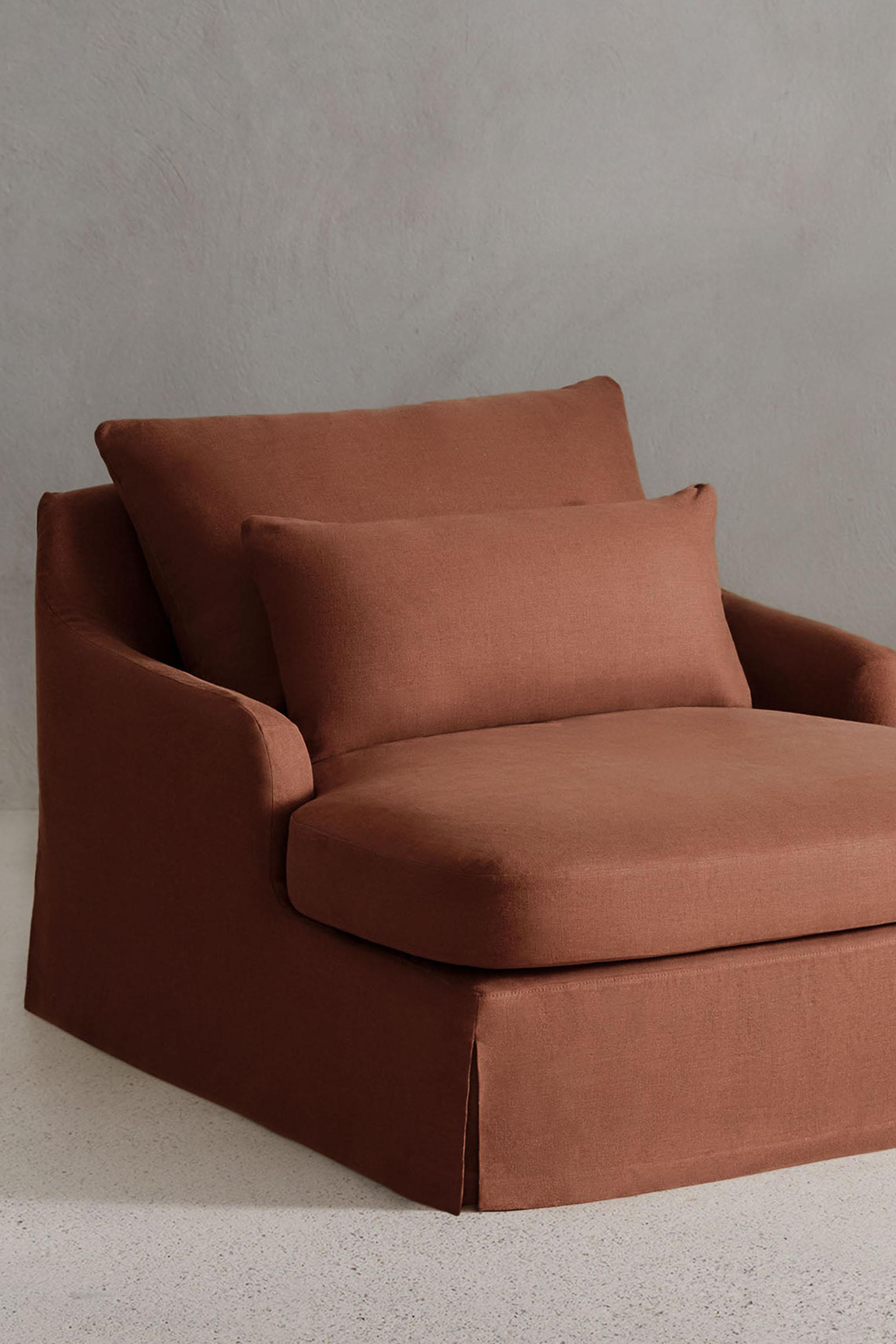 LOVESEAT 01 LINEN COVER — Terracotta