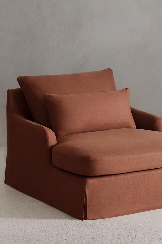 LOVESEAT 01 LINEN COVER - Terracotta by Zara - Image 0