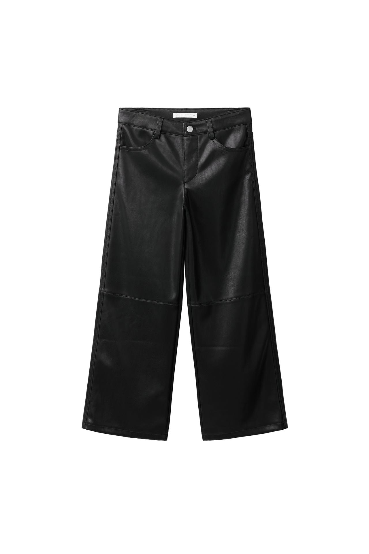 WIDE-LEG LEATHER EFFECT TROUSERS