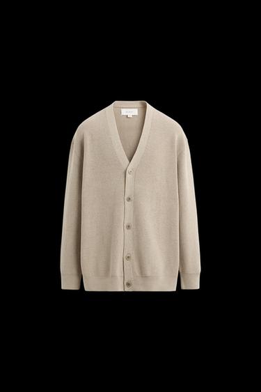 CÁRDIGAN MEZCLA ALGODÓN - Beige de Zara - Imagen 0