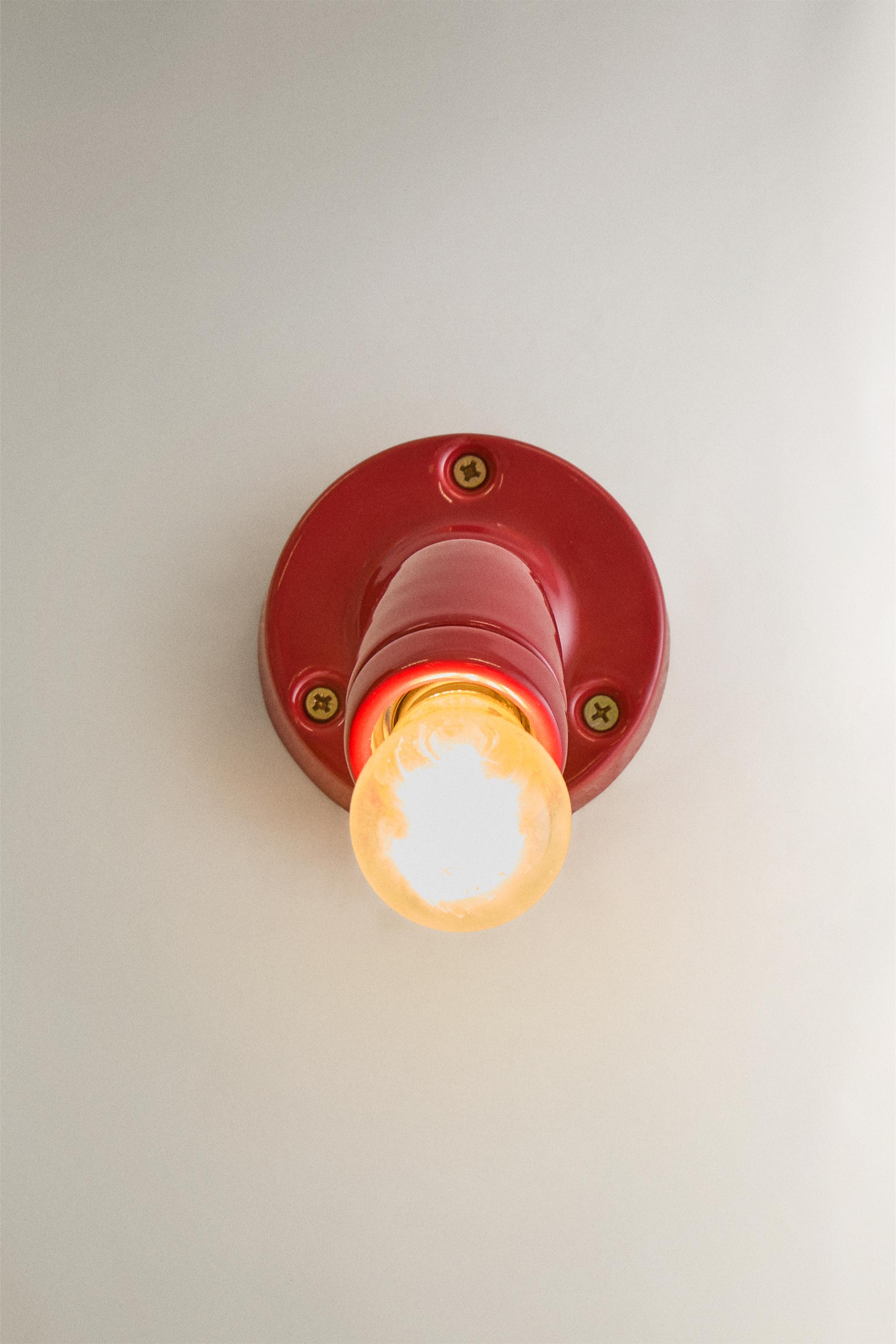 LAMP | CERAMIC WALL LIGHT FIXTURE — Red