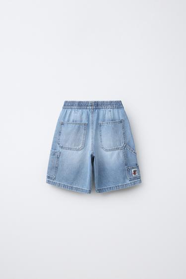 BERMUDA EN DENIM BAGGY CARPENTER - Bleu de Zara - Image 1