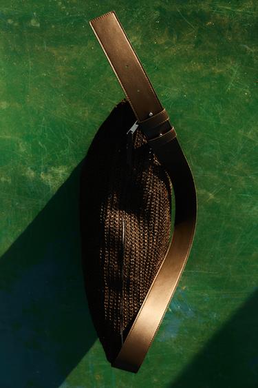 BOLSA DE OMBRO TRANÇADA - Marrom da Zara
