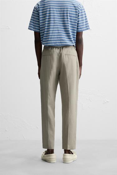 LINEN TROUSERS - Dark beige by Zara - Image 2