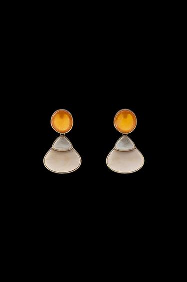 STONE EARRINGS - Orange by Zara - Image 0
