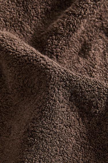 COLOURED TERRY BATH TOWEL - Dark brown by Zara - Image 3