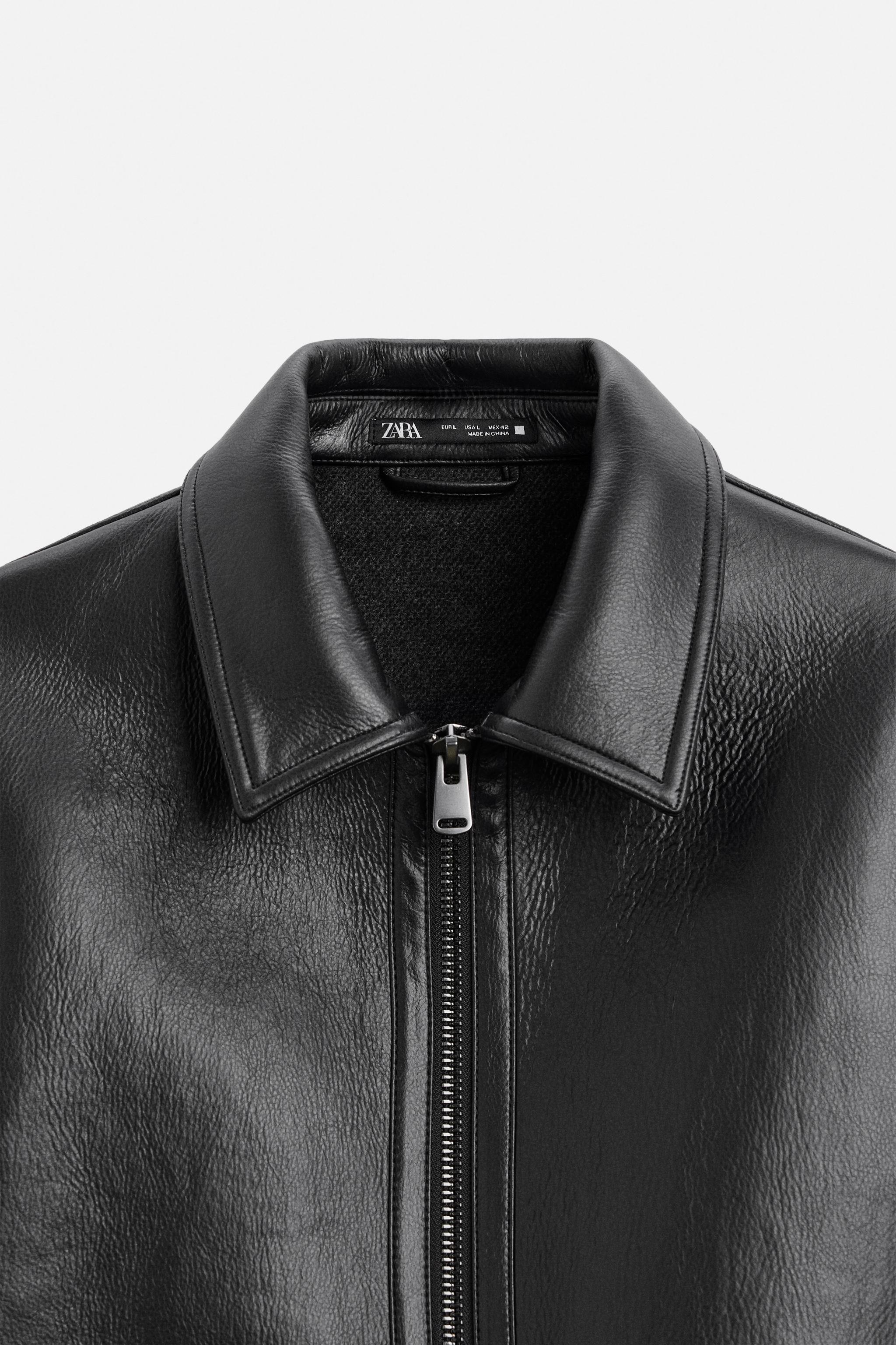 ★ZARA★Leather-Effect Jacket★Black 5063/850/800 FAUX LEATHER OVERSIZED JACKET - Black | ZARA United States