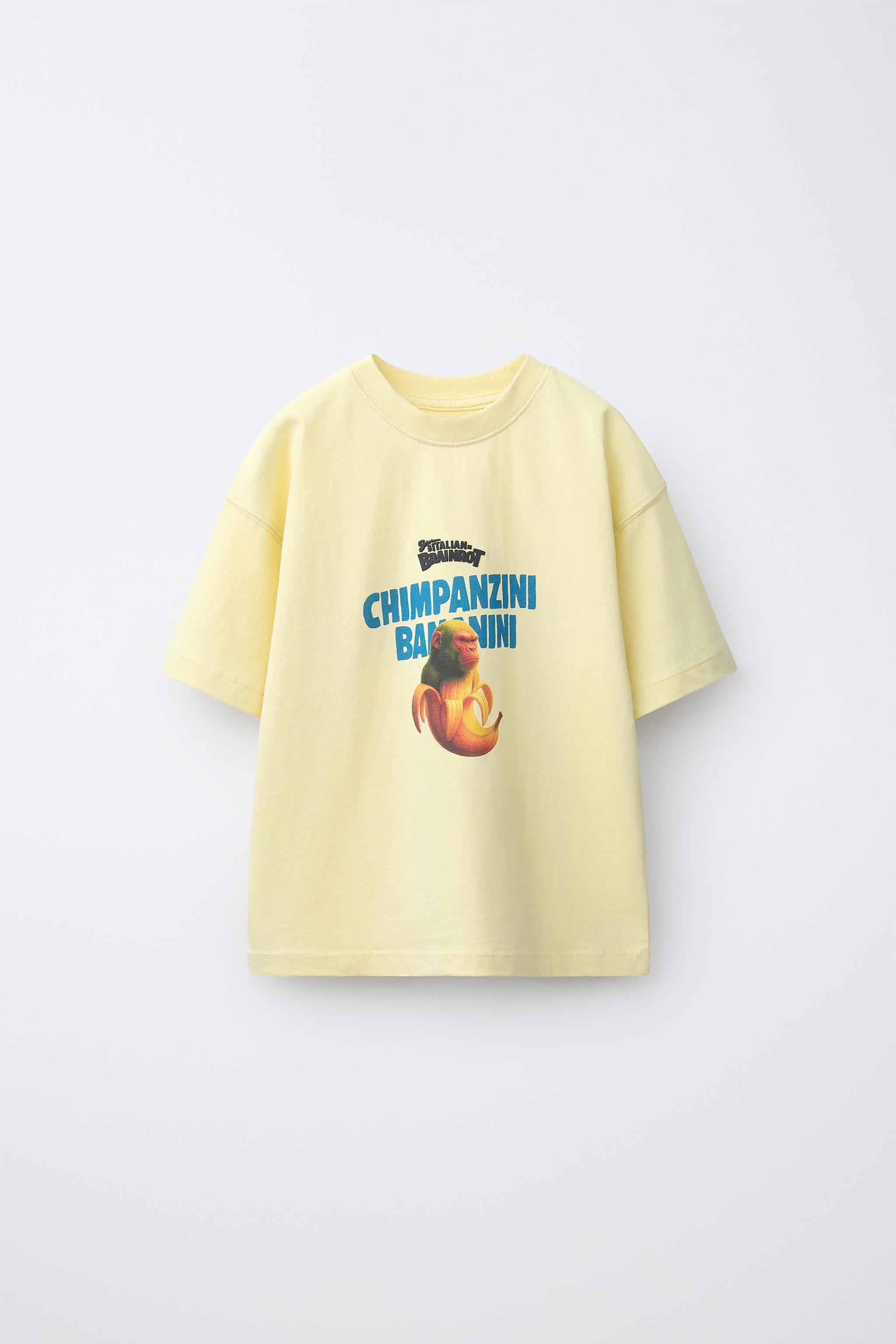 SIX SEVEN SKIFIDOL ITALIAN BRAINROT™ PRINT T-SHIRT - Yellow | ZARA