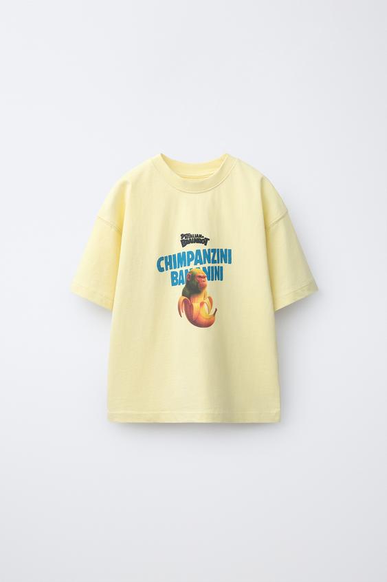 CAMISETA ESTAMPADA SIX SEVEN SKIFIDOL ITALIAN BRAINROT™ - Amarillo de Zara - Imagen 0