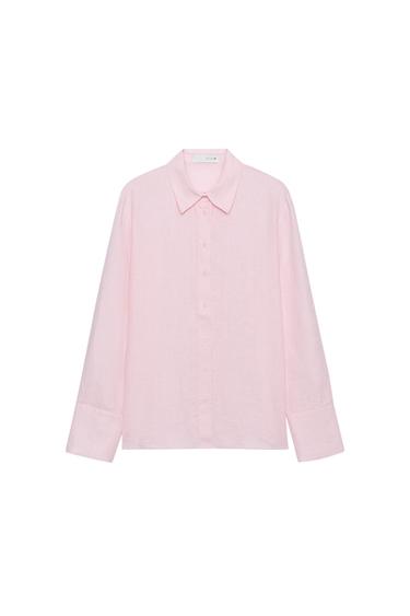 Zara 100% LINEN SHIRT ZW COLLECTION - Pink