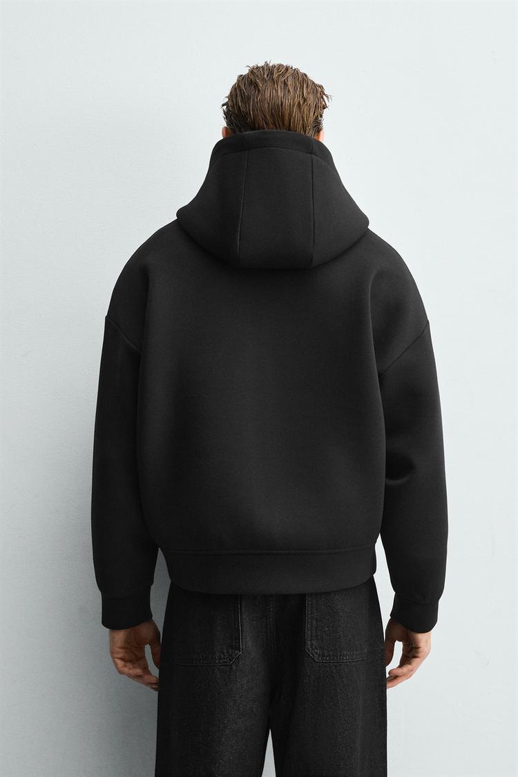 NEOPRENE-EFFECT HOODIE
