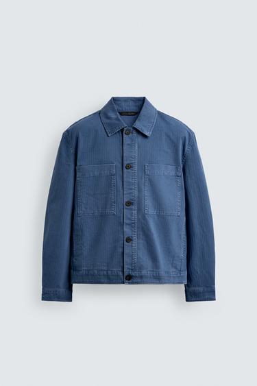 BLOUSON REGULAR FIT À POCHES - Bleu de Zara - Image 7