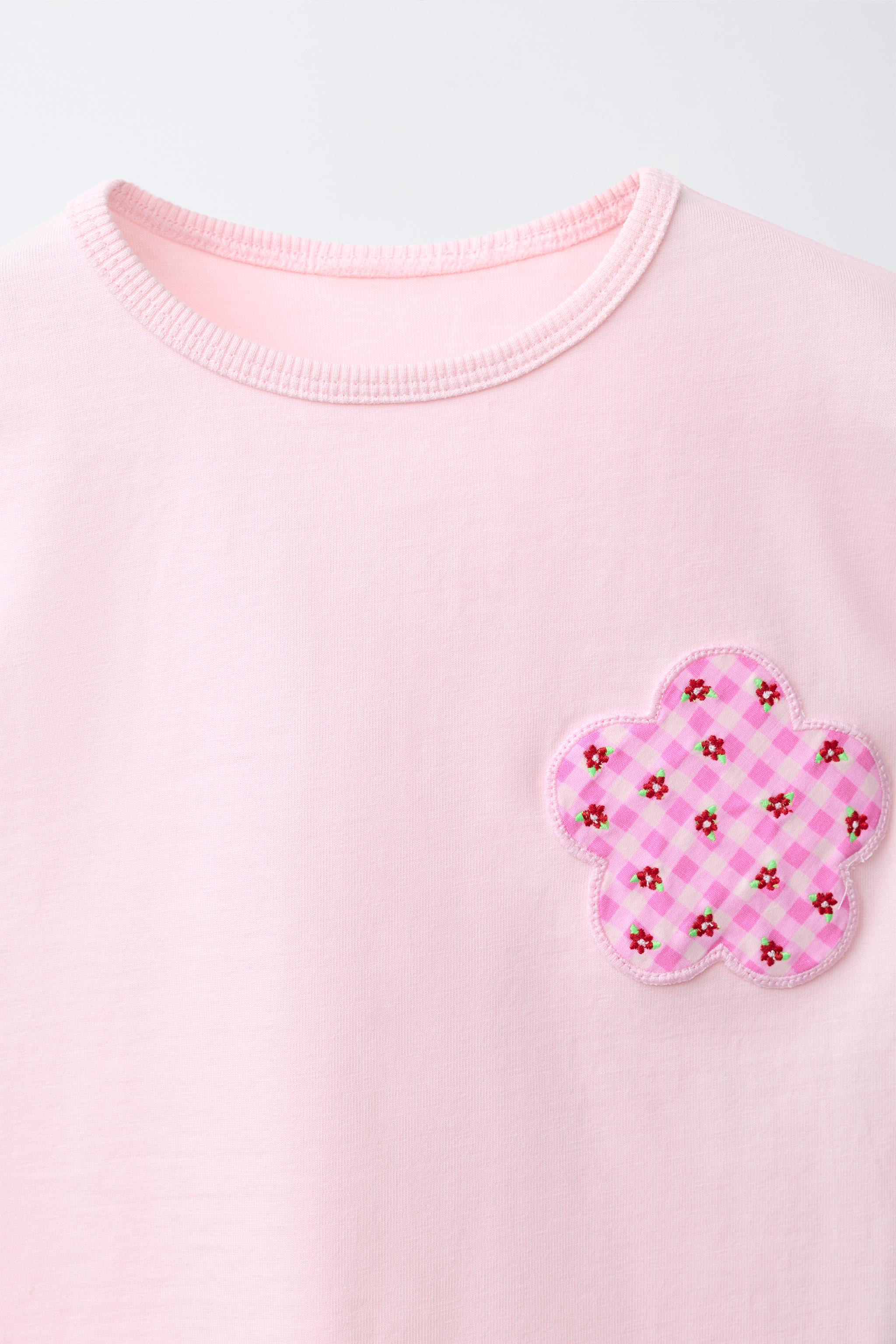 Детские футболки Zara HEART APPLIQUÉ T-SHIRT — фото 3