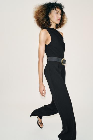 JUMPSUIT WITH BELT - Black by Zara - Image 2