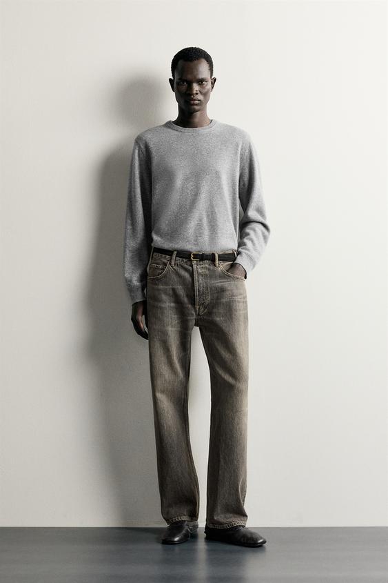 STRAIGHT BOOTCUT FIT JEANS - Grey / Beige by Zara - Image 0