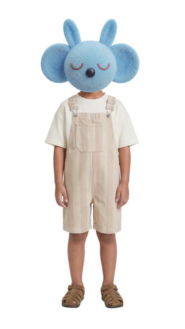 SALOPETTE COURTE EN SERGÉ À RAYURES - Beige clair de Zara