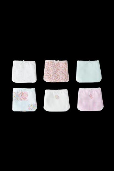 2-6 JAHRE/ 6ER-PACK SLIPS PATCHWORK UND BLUMEN RIB - Bunt von Zara - Bild 0