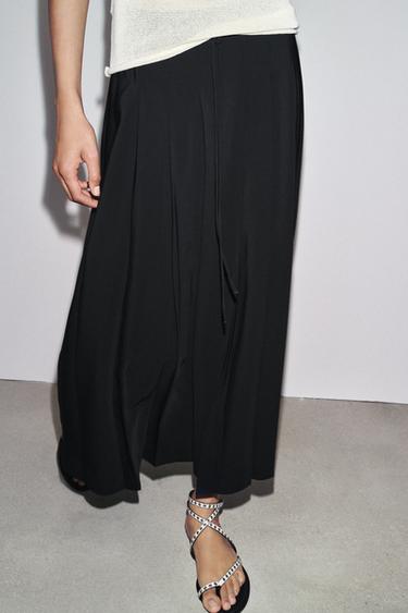 JUPE PLIS PLATS ZW COLLECTION - Noir de Zara - Image 2