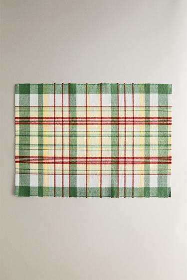 LOT DE 2 SETS DE TABLE À CARREAUX COLORÉS - Vert de Zara - Image 0