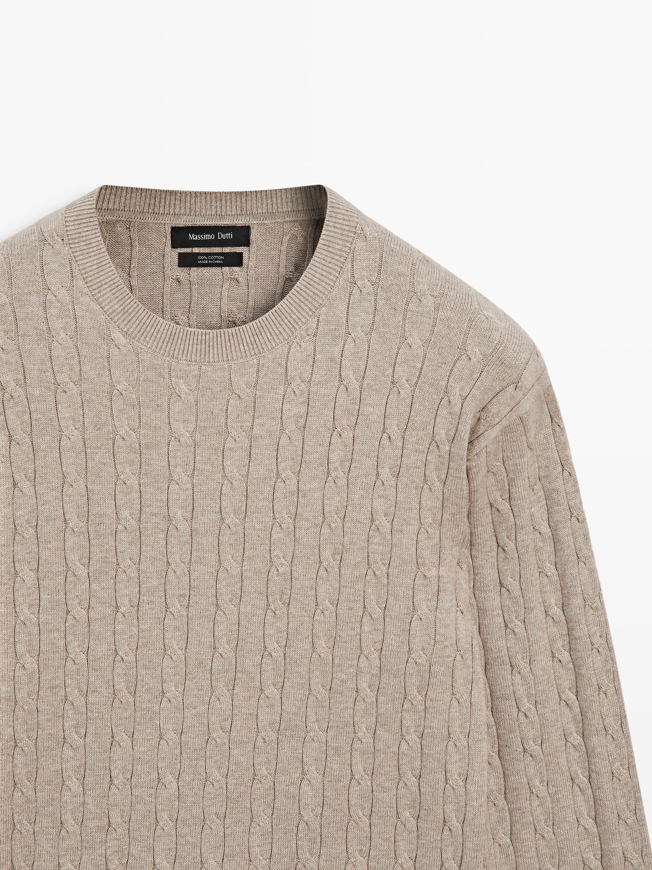100% cotton cable-knit sweater