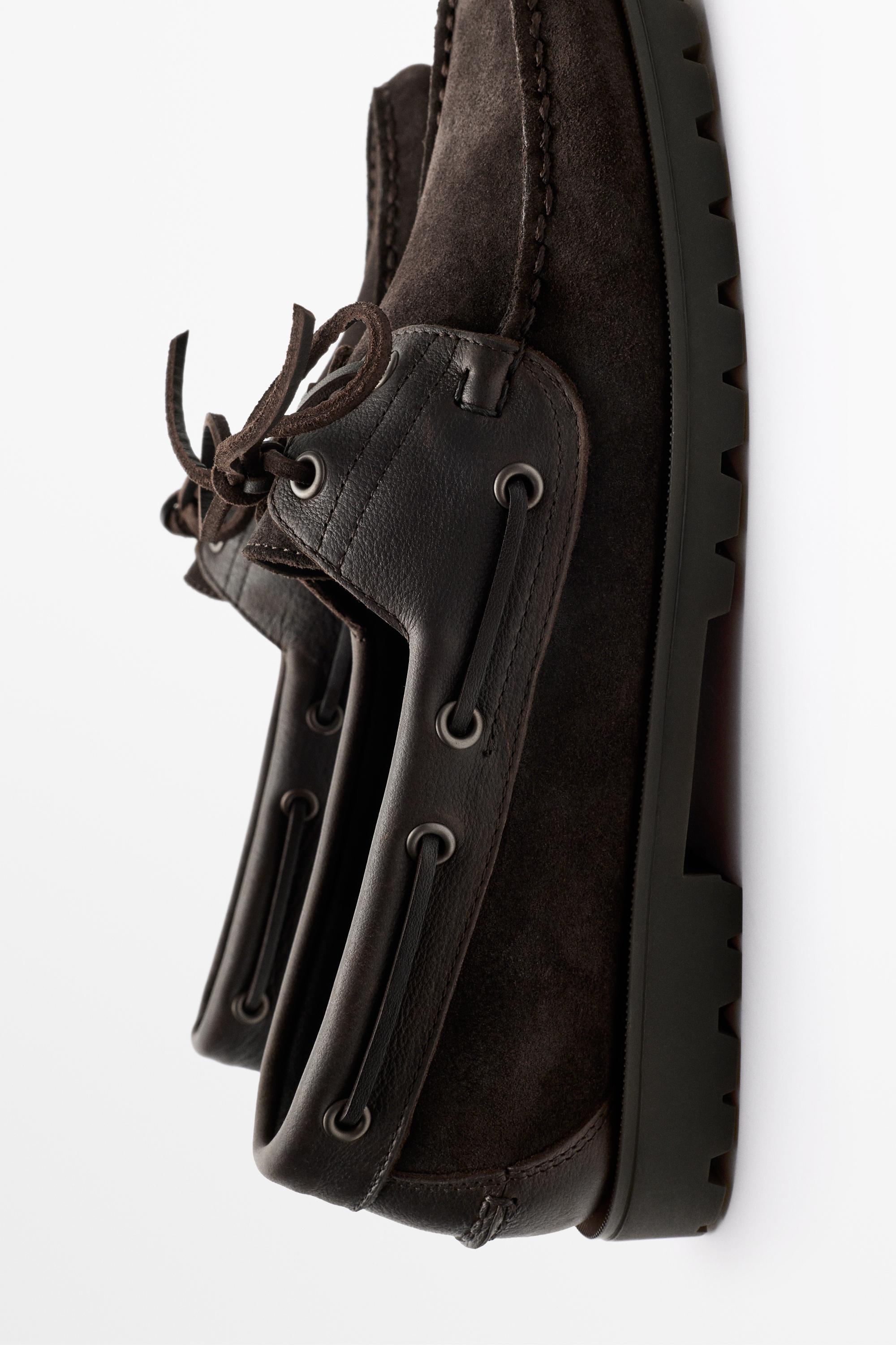 Nappa leather boat shoe