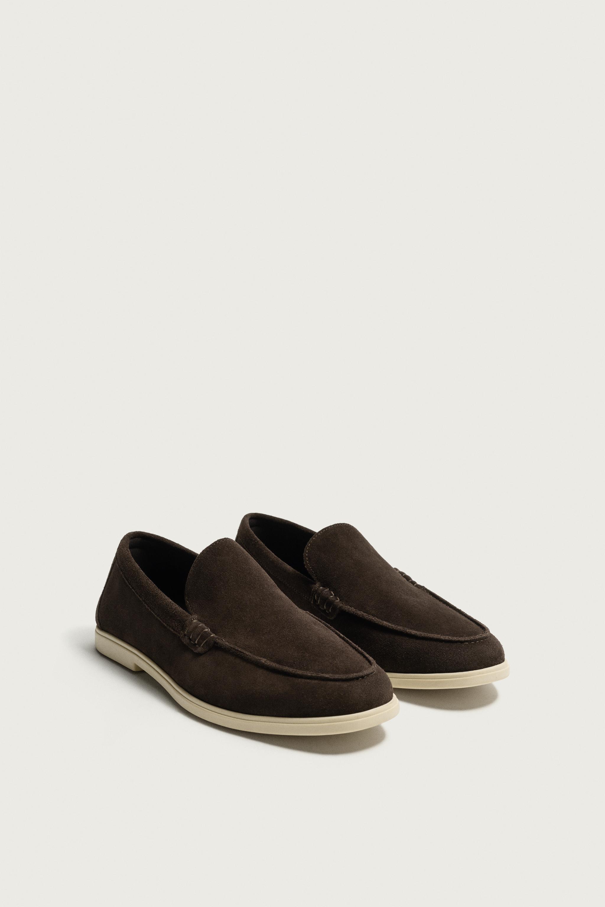 CASUAL LEATHER LOAFERS — Chocolate