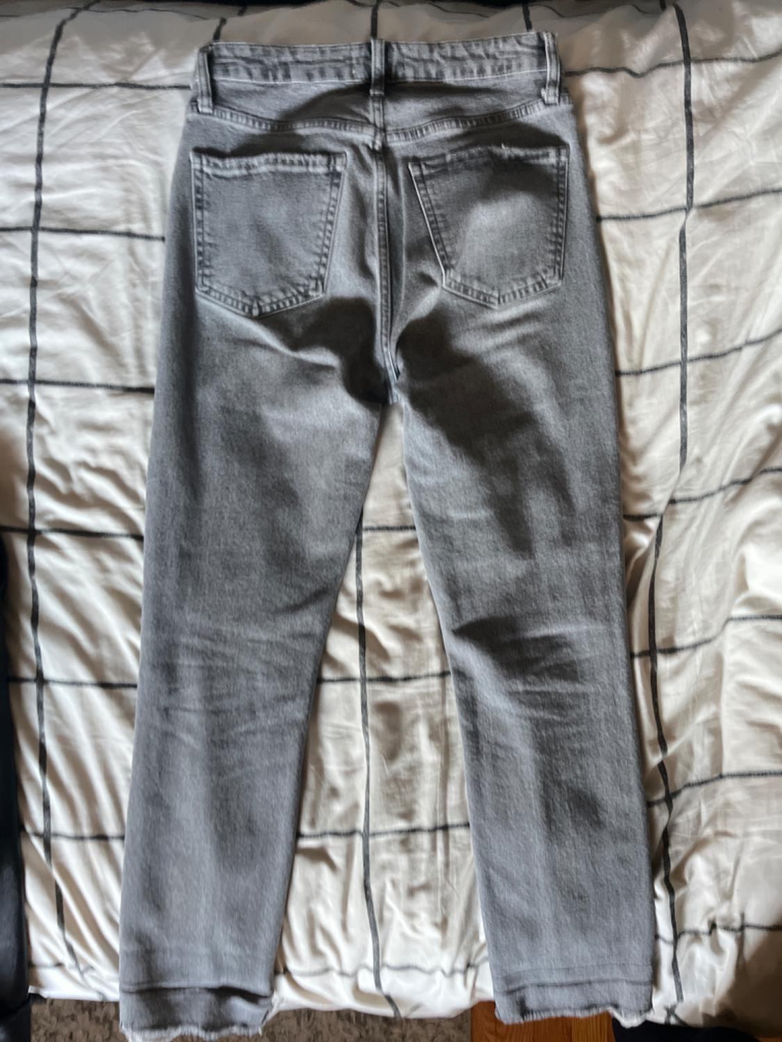 SLIM STRAIGHT JEANS WITH KNEE RIPS - Image 2