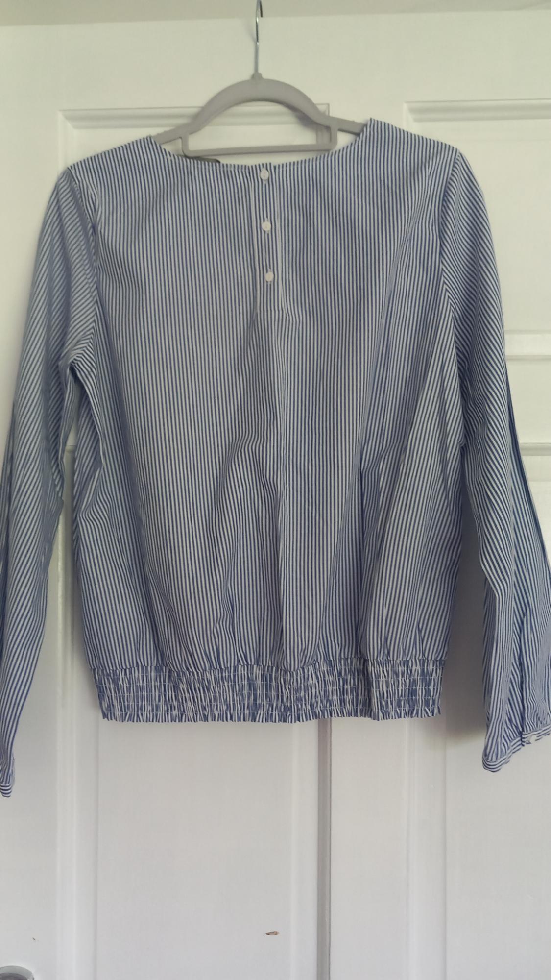 STRIPED BLUE/WHITE BLOUSE - Image 2
