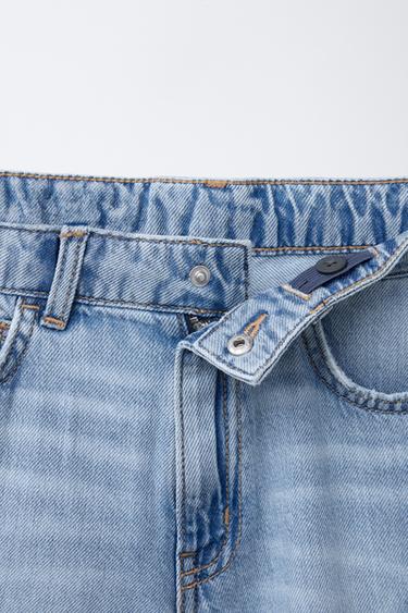 LOOSE-FITTING DENIM CARGO BERMUDA SHORTS - Blue / Green by Zara - Image 2