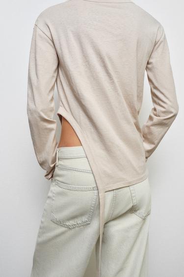 ASYMMETRIC RUSTIC T-SHIRT - Faded pink by Zara - Image 2