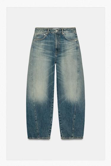 JEANS TRF BAGGY BALLOON TIRO MEDIO - Azul lavado de Zara