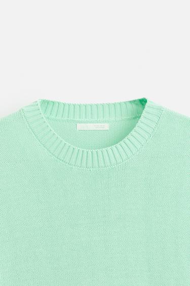 TEXTURED KNIT T-SHIRT - Sea green by Zara - Image 8
