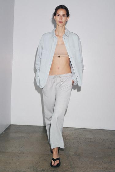 ZW COLLECTION POCKET OVERSHIRT - Light blue by Zara