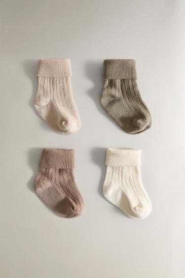 MULTICOLOURED BABY SOCKS (PACK OF 4) - Green by Zara