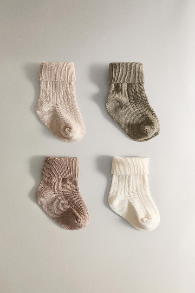 MULTICOLORED BABY SOCKS (SET OF 4) — Green