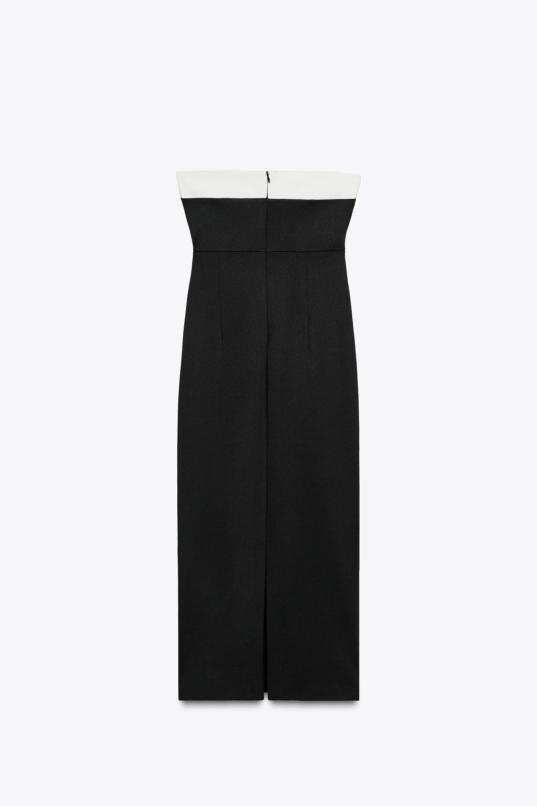 ZARA リボン付きストラップレスドレス 3644/174 スペイン発送 ZARA リボン付きワードオブオナードレス 今季新作