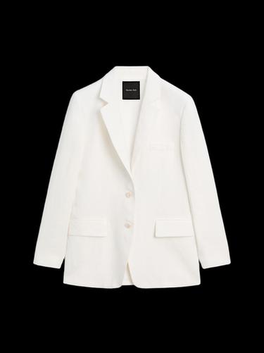 Zara 100% linen suit blazer - Oyster-white - Image 0