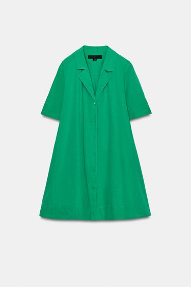 ZW COLLECTION SHORT SLEEVE SHIRT DRESS - Green by Zara - Image 5