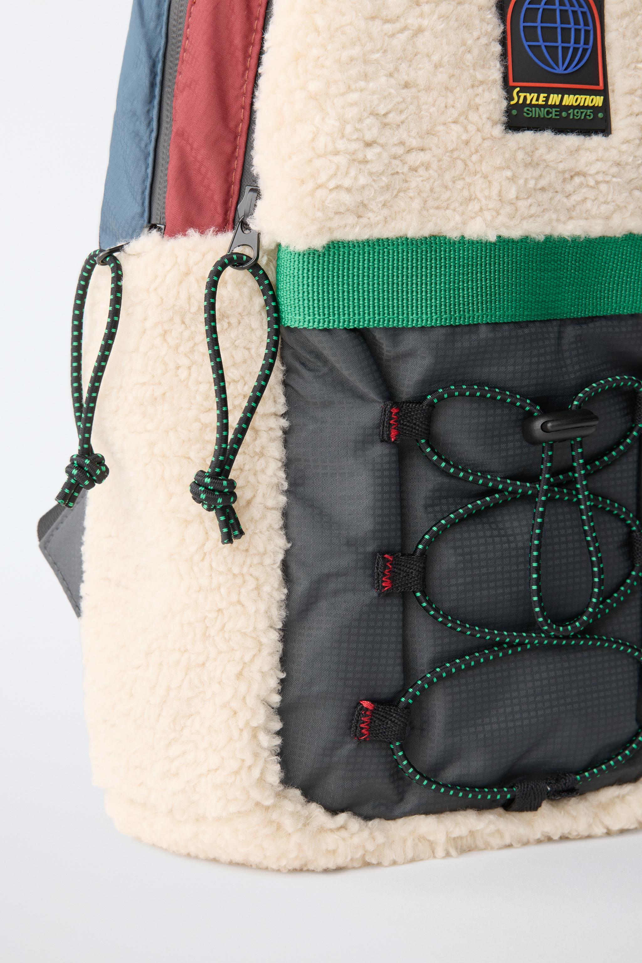 TECHNICAL FAUX SHEARLING CROSSBODY BAG