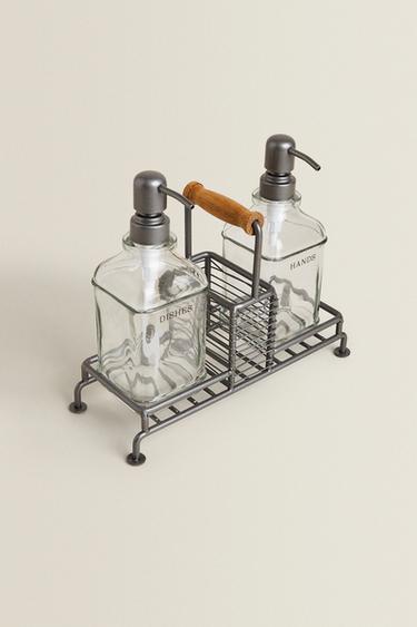 DOUBLE KITCHEN DISPENSER WITH STAND - Steel by Zara - Image 1