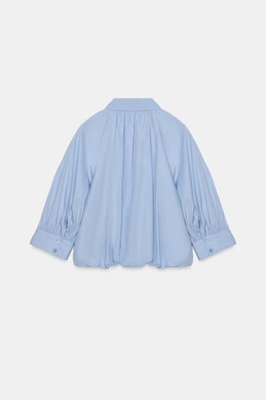 CHEMISE À MANCHES BOUFFANTES ZW COLLECTION - Bleu clair de Zara - Image 5