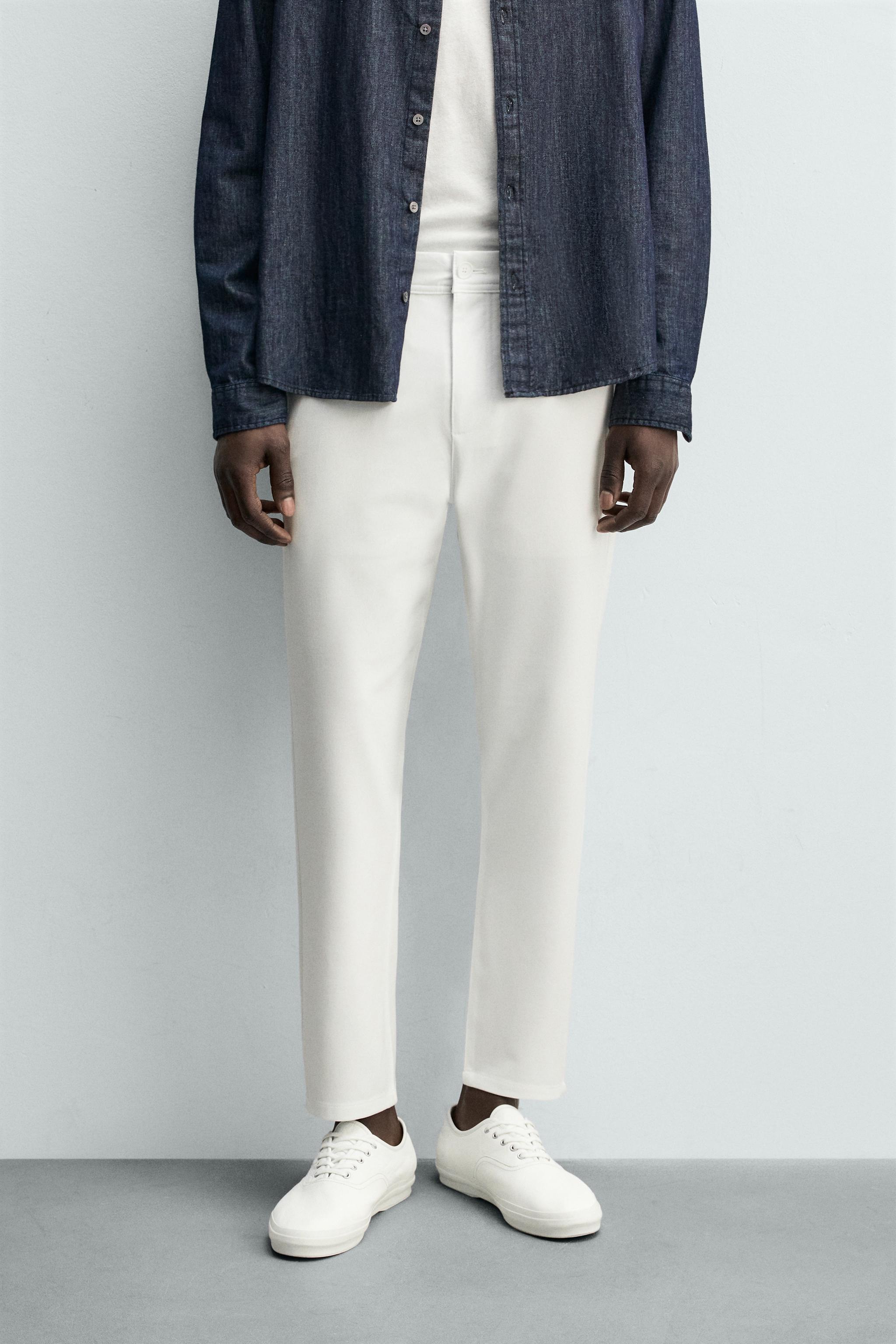 COMFORT STRUCTURED CHINO PANTS — White (alternate view)