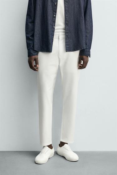 Zara Beyaz - RAHAT DOKULU CHINO PANTOLON