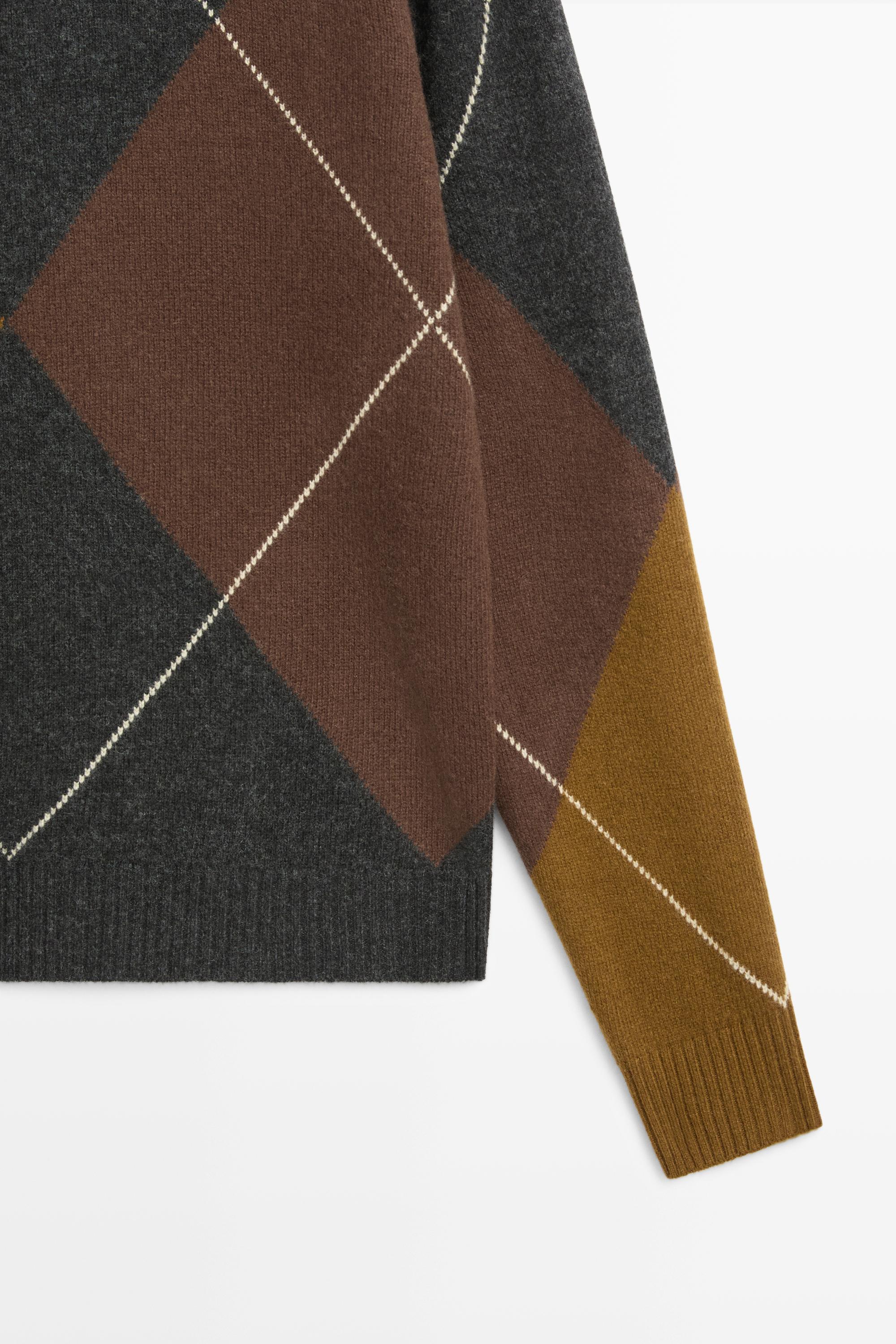 Pull à losanges en maille 100 % laine